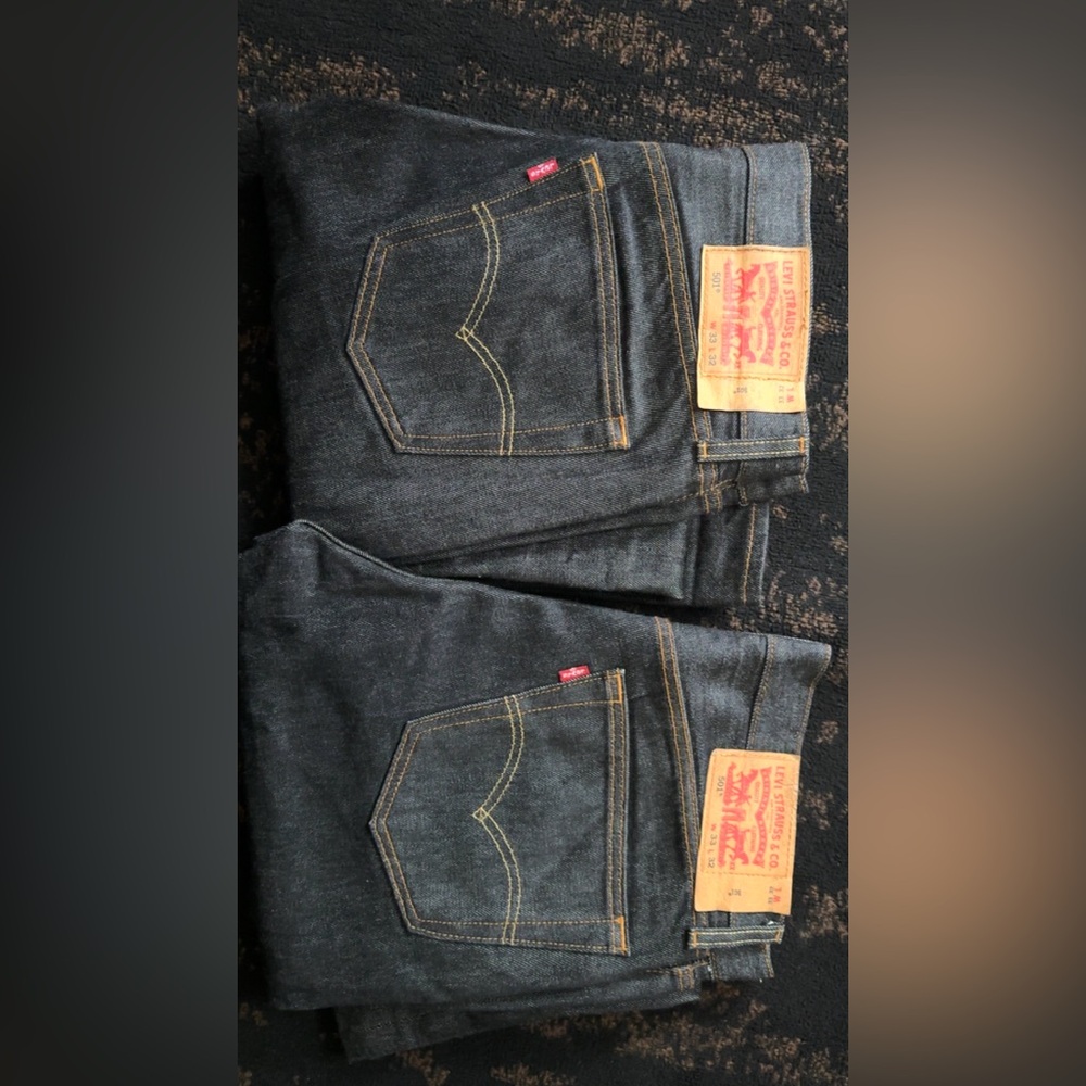 2 pairs of Charcoal 501 Levi jeans